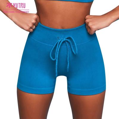 China Breathable Sexy Bare Yarn Fabric Colorful High Booty Shorts With Bind for sale