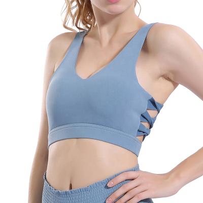 China New OEM Design Breathable Plug Exercise Woman Breathable Gym Yoga Top Sports Bra for sale