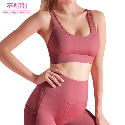 China 2022 Hot Sale Stylish Activewear Breathable Hot Yoga Mesh Tank Top Woman Fitness Sports Bra Gym Sports For Women for sale