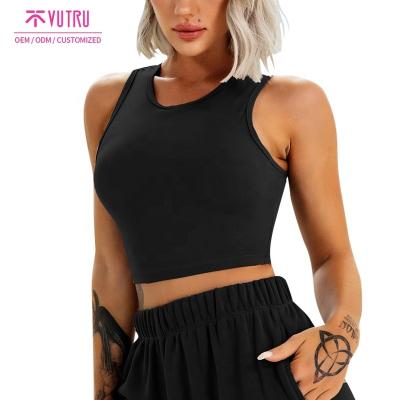 China 2021 hot sale new style yoga tank top breathable with 2 cups for women for sale