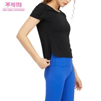 China 2022 China Suppler Women's Sports Short Sleeve Yoga Shirt QUICK DRY Fitness T Shirt For Running for sale