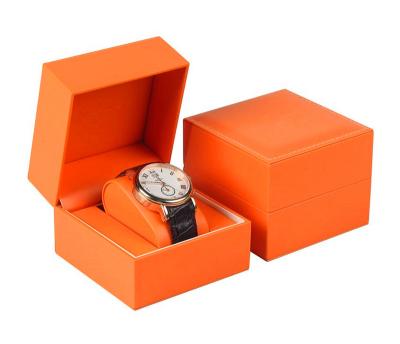 China 2021 Brand Design 2021 Brand Luxury Watch Jewelry Box Logo Single Watch Storage Box PU Leather Watch Wholesale Custom Packaging Box for sale