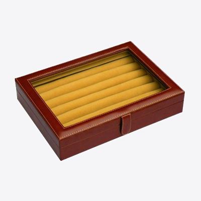 China Recycled Materials Wholesale Leather Cufflink Display Box for sale