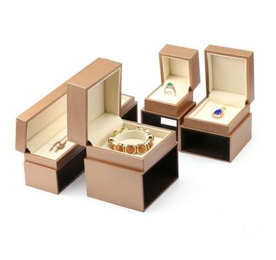 China 2021High-end Design Personalized Custom Gemstone Diamond Jewelry Box Logo Printed Leatherette Paper Box Jewelri for sale