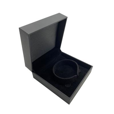 China Handmade Wholesale Custom Velvet Bracelet Bangle Black Fancy Paper Box for sale