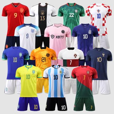 China Argentina Jersey Messi Neymar Soccer Jersey Portuguese Brazil Germany Soccer Players Blank Top 32 Sets 22-23 Qatar Jersey for sale