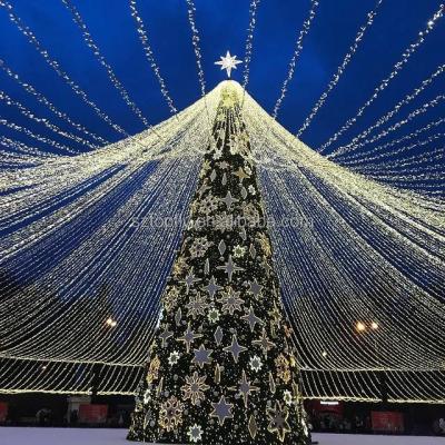 China Shopping Mall 10m Outdoor Waterproof Giant PVC LED Christmas Tree Decoration PVC LED Artificial Outdoor Lighting Christmas Tree for sale