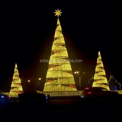 China Giant Outdoor Shopping Mall Event Decoration LED Lighting Christmas Decorations Spiral Christmas Tree For City Center for sale