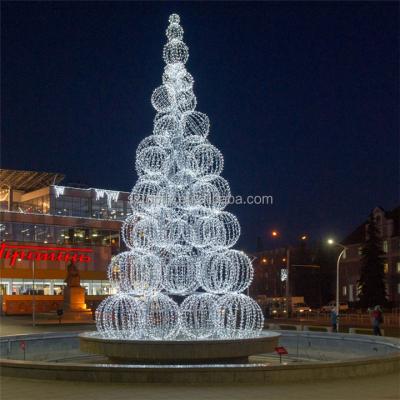 China 2022 Mall Holiday Lighting Exhibition Pattern Light Waterproof Festival LED Lighted Christmas Ball Tree for sale