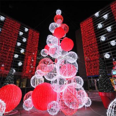 China 2022 New Mall Launch 3M Outdoor Ball Tree Multi Color LED Lighted LED Ball Tree For Christmas Decoration for sale