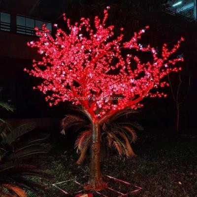 China Newest 3.5m LED Tree Landscape Lighting LED Simulation Artificial Lighted Peach Tree for Garden Decoration for sale