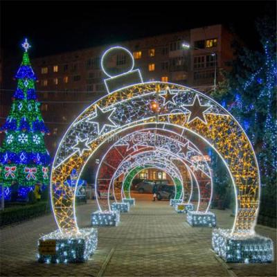 China 2022 New Year Use 2D Decoration Commercial Arch Light Glowing Ball Arch Walkway Lighting LED Pattern Lights for sale