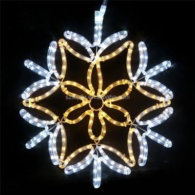 China Poles Holiday New Year Wall Decoration Waterproof LED Rope Christmas Snowflakes Pattern Lights Outdoor Christmas Lights for sale