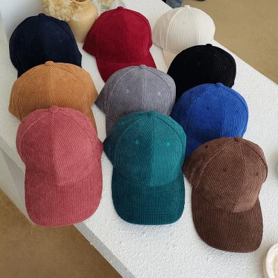 China Custom Solid Color COMMON Unisex Baseball Cap Corduroy Winter Autumn Spring Plain Logo Velvet Hats for sale