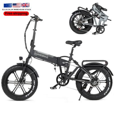 China Free shipping Canda warehouse 20inch aluminum alloy folding electric bike foldable ebike fat tire 48v 10ah 750 watt for sale