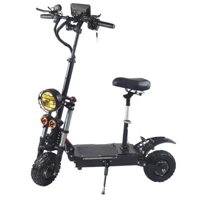 China Unisex Adult 11inch Powerful Offroad Electric Scooter With Seat Scooter 60v 5600w Double Motor E Scooter for sale