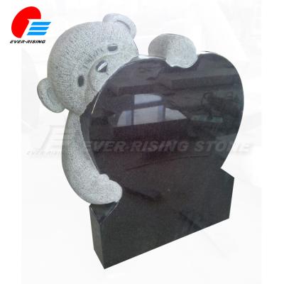 China American Wholesale Carve Bear Shape Child Headstone, Cartoon Style Granite Baby Stone Headstones for sale