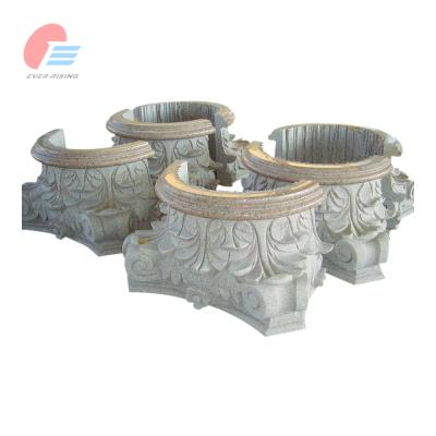 China Solid Stone Marble Limestone Granite Decorative Column Cap Pillar Cap for sale