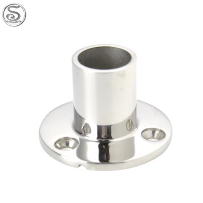 China Rig Marine Fittings Hardware Stainless Steel Boat Accessories Rigging Polish Round 90 Degree Mirror Bracket Base for sale