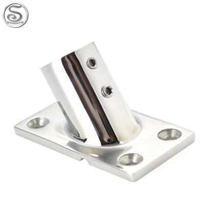 China Marine Hardware Boat Fit Casting Parts 60 Degree Base 316 Rectangular Silver Polish Stainless Steel Mirrors for sale