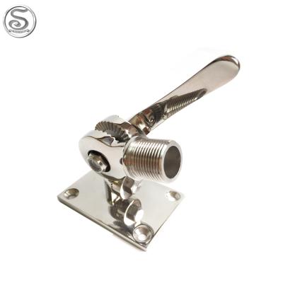 China 316 Stainless Steel Boat Fittings Luxury Boat Accessories Four Way Marine Antenna Base Ratchet Mount for sale