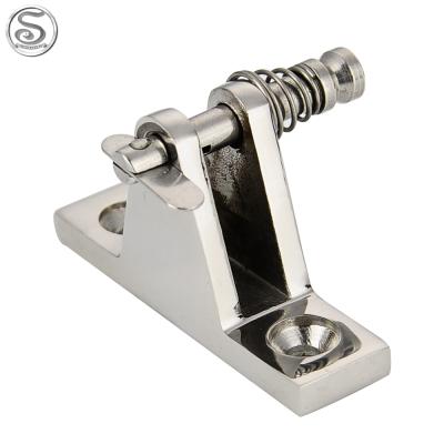 China Main 316 Stainless Steel Marine Hardware Quick Release Bimini 90 Degree Deck Hinge With Quick Pin For Boat Accessory Cover for sale