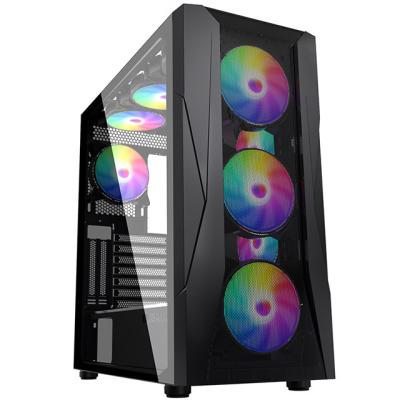 China With Desktop 360mm Water Ventilation Stereoscopic Computer Case Window Side Panel Cooling Computer Game Liquid Towers Cases for sale