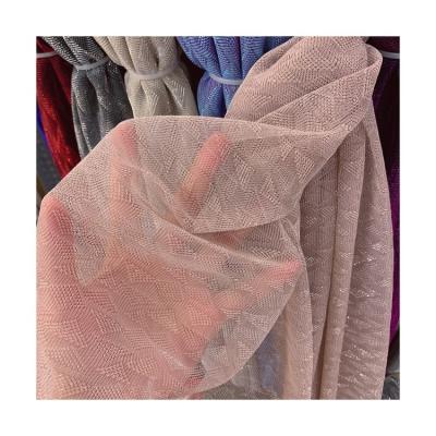 China Double Faced Custom Color Two Tone Color-changing Jacquard Diamond Shaped Brilliant Mesh Fabric for sale