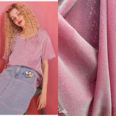 China Double Faced Glitter Fabric 100% Polyester Fabric Lightning Knit Can Be Used For Wedding Casual Dress for sale