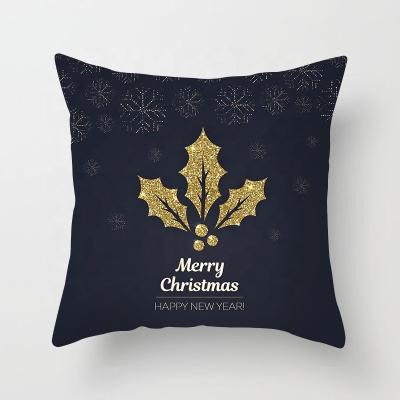 China Happy New Year Viable Cotton Yarn Dyed Modern Print Christmas Design Digital Cushion Cover For Home Decor for sale