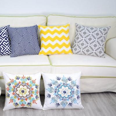 China Cotton Geometric Ethnic Ethnic Jacquard Wave Cushions Cover Decorative Pillow Case Sofa for sale