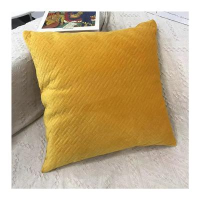 China Wholesale PORTABLE high quality simple yellow cushion cover luxury mustard velvet for sofa for sale