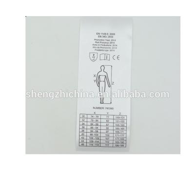 China Sustainable White Satin Silk Screen Printed Apparel Satin Fabric Care Labels for sale