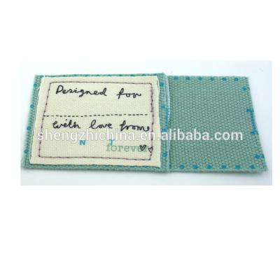 China Sustainable Custom Eco Friendly Cotton Screen Printed Canvas Labels for sale