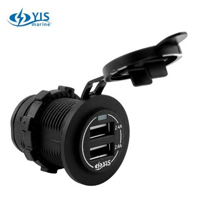 China Vehicle YIS Marine DC 12/24V dual port USB Charger Socket for boat bus RV for sale