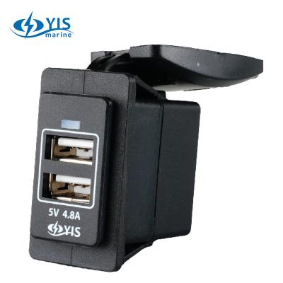 China - YIS Marine Caravan RV USB 5V Dual Port 2.4A Charger Socket for Contura Style Switch Support 4.8A Max for sale