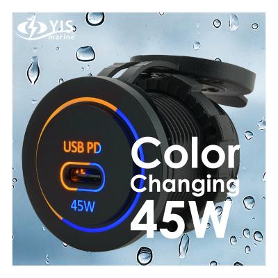 China YIS PD 45W Mobile Marine Type C USB Charger Sockets For Boat RV Caravan Campervan 12V USB Socket for sale