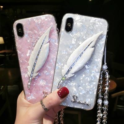 China Leyi Wristband Hand Strap Holder Shockproof Cover with Bling Glitter Diamond Straps Shiny Feather Touch Feel Phone Cases for iPhone 13 pro for sale