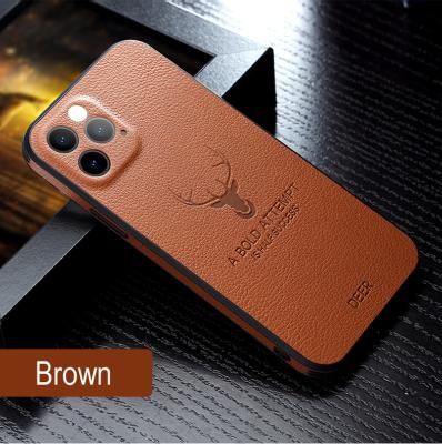 China Leyi Leather PU Printing Lens Shockproof UV Leather Cover Back Protector With Pattern Logo Custom Deer Main Phone Case For IPHONE 11 12 13 for sale