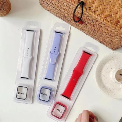 China Hot Sale Rubber Single Color Leyi Soft Silicone Sublimation For Apple Watch Bands Band Charms I Watch Series 1/2/3/4 for sale