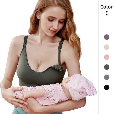 China Maternity Care Summer Cotton Breathable Nursing Bras Plus Size Easy Feeding Wire Free Bra For Women for sale