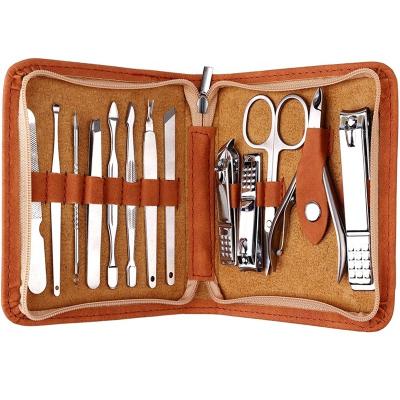 China Manicure Set 13 PCS Manicure Set, Professional Pedicure Kit, Stainless Steel Men Grooming Kit with Travel Portable Bag for sale