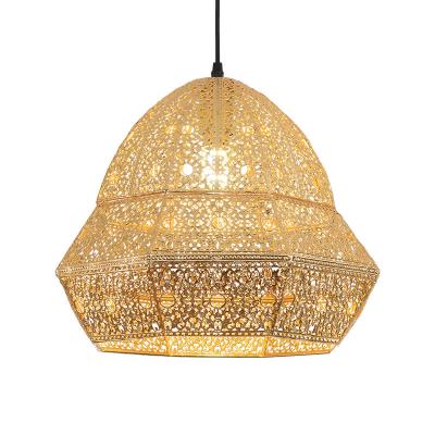 China Interior Decorative Lighting Manufacturer OGS Gold Lantern Contemporary Fixture Metal Hanging Pendant Lamp With Coc Certificate for sale