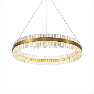 China Industrial Stainless Steel Pendant Lamp Ceiling Led Circle Crystal Pendant Light For Hotel for sale