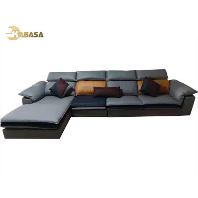 China Modular Modern Fabric Sectional Sofa Set Furniture Sectionals Dark Gray Fabric Corner Tufted L Shaped Living Room Sofas for sale