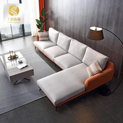 China Orange Corner Ventilation Coupons Couch Technical Fabrics Sectional Sofa For Living Room for sale