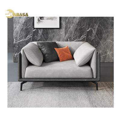 China Lastest Modular Modern Gray Design Vegan Leather Like One Seat High Quality Sofa Armchair for sale