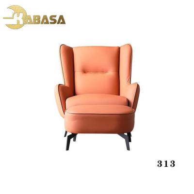 China 75x86x83cm Orange One Adjustable Seat Real Genuine Leather Modern Leisure Lounge Chair (Other) for sale