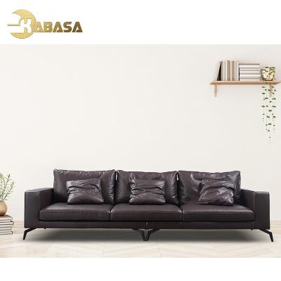 China Kabasa Chesterfield Modular Sofa Factory Brown Leather 3 Seater Sofa for sale