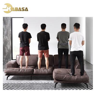 China Tech Fabric Modular Fabric Upholstered Water Proof Brown Corner Couch Sofas for sale